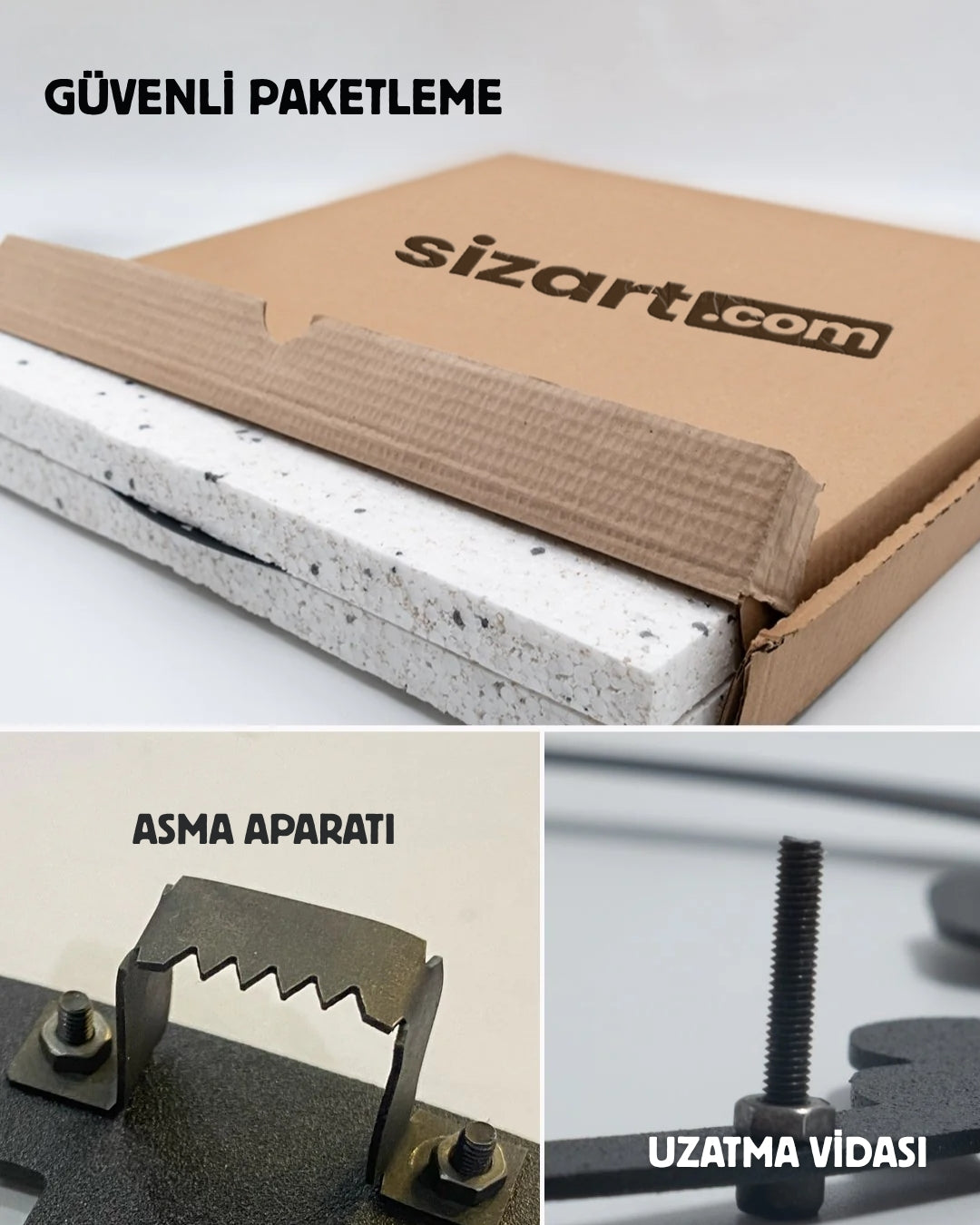 3'lü Soyut Yapraklar Metal Dekor Tablo