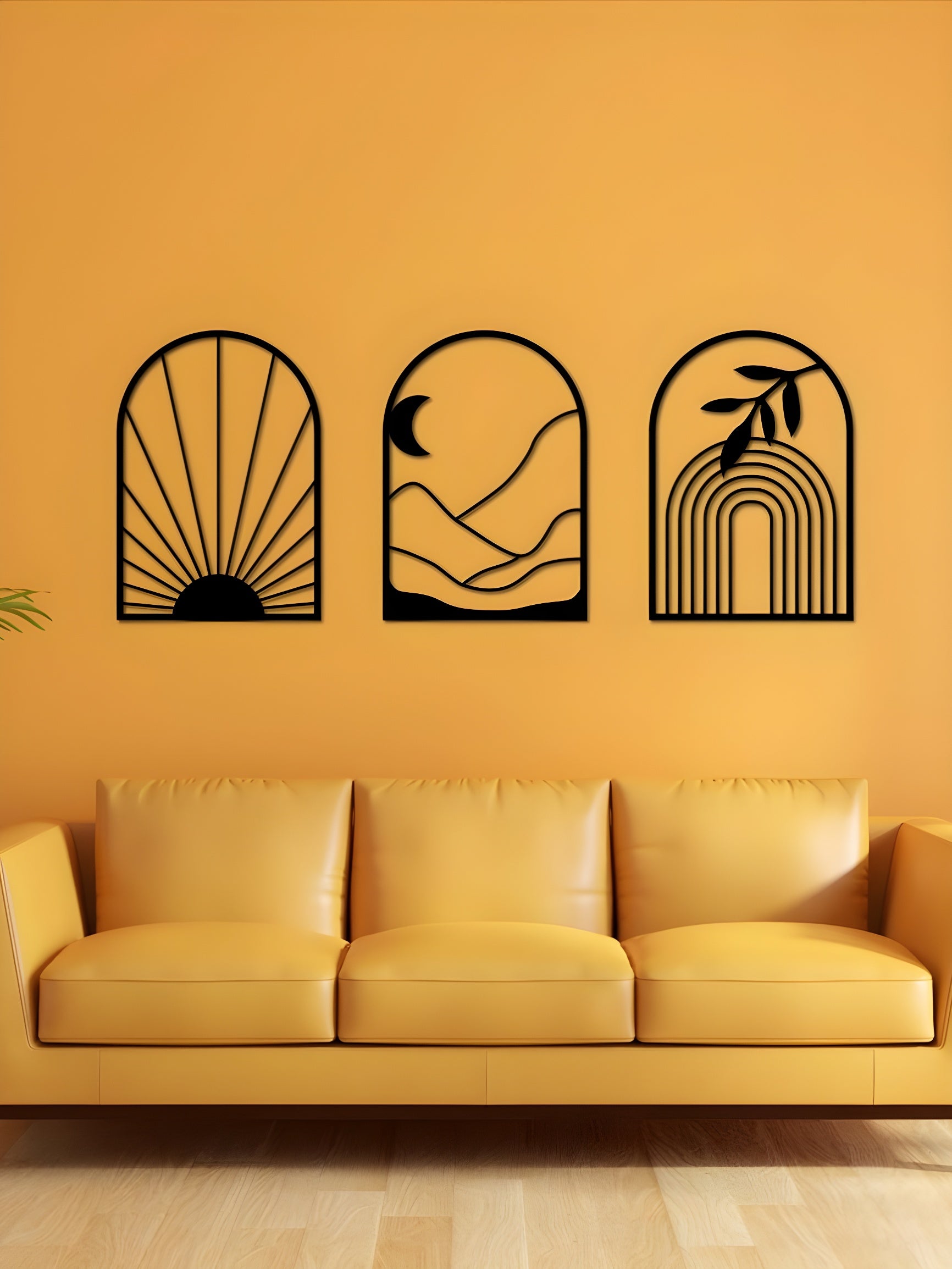 Doğa İzleri 3'lü Set Metal Tablo